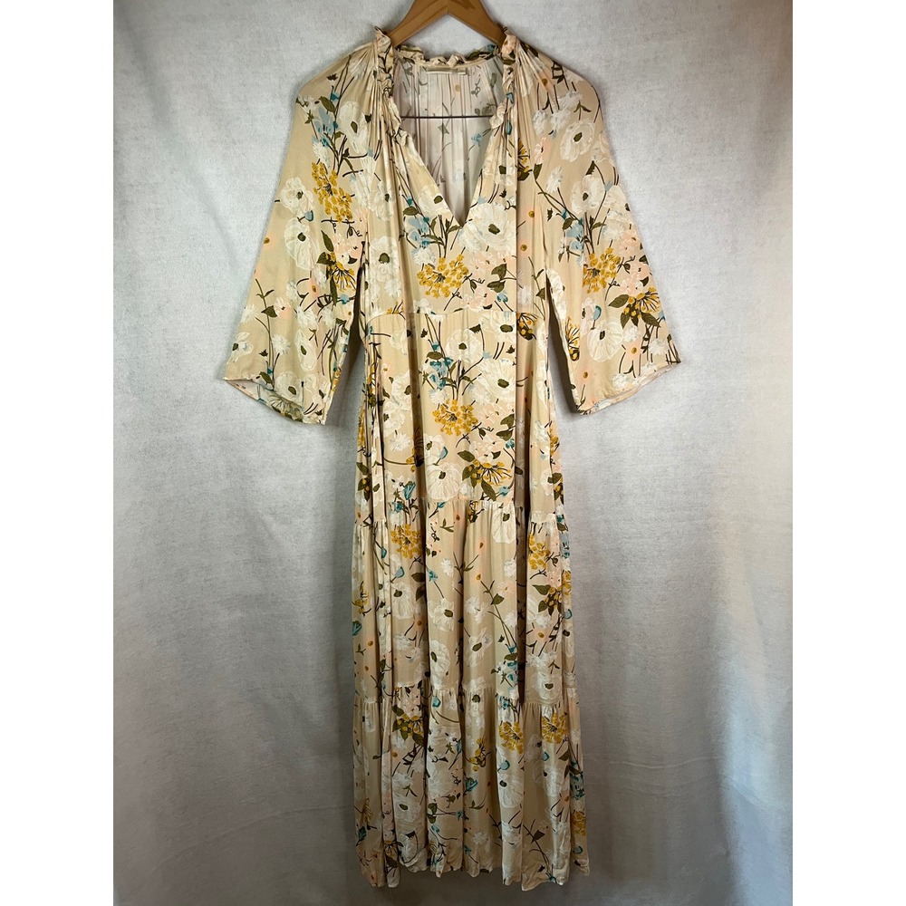 Spartina 449 Adeline Midi Dress With Poppies Size Small